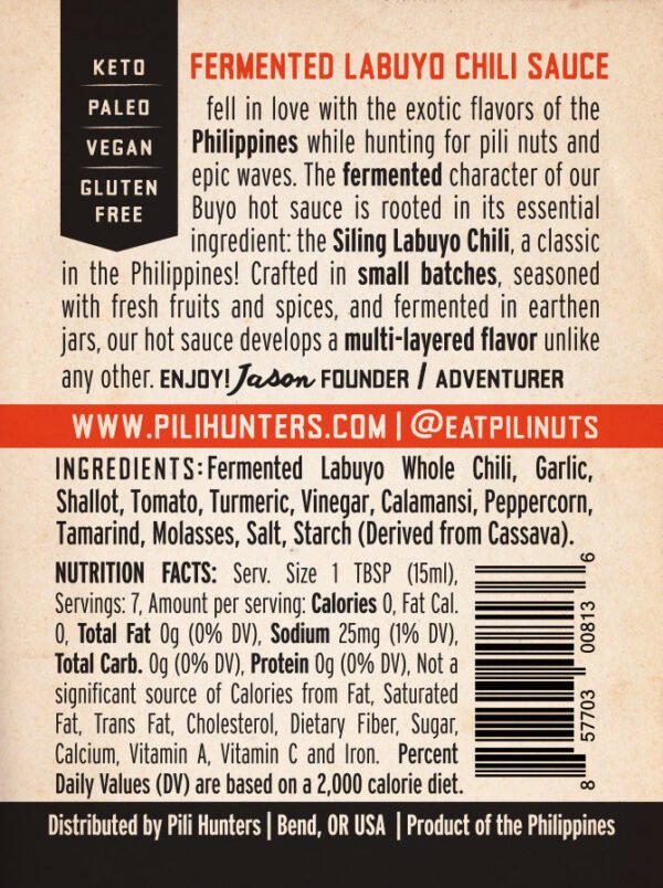Pili Hunters? Buyo Fermented Hot Sauce