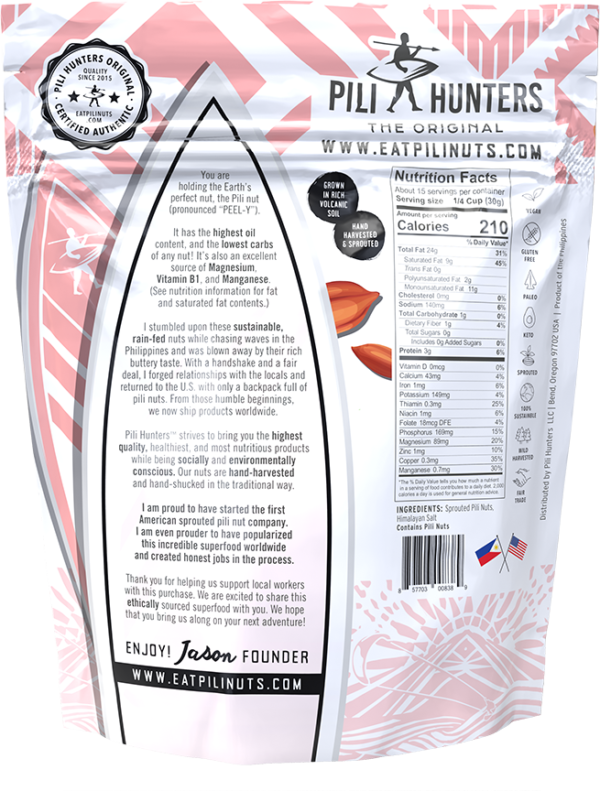 Pili Hunters? Nuts - Just Pink Himalayan Salt